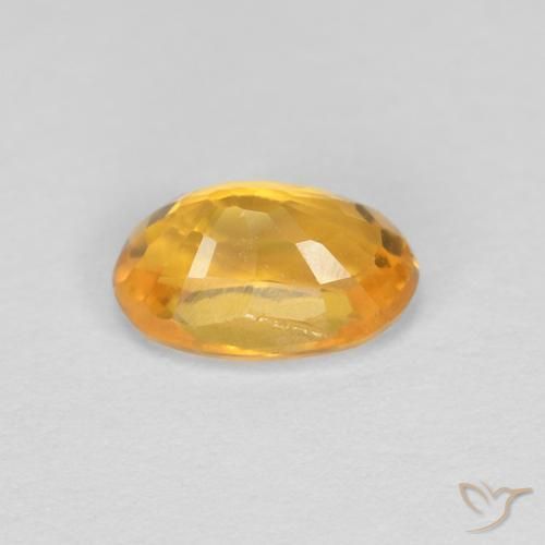 Zaffiro Arancio Dorato Profondo naturale da 0.55 ct, Ovale, VVS