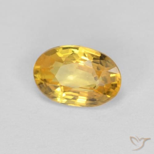 Zaffiro Dorato naturale da 0.59 ct, Ovale, VVS