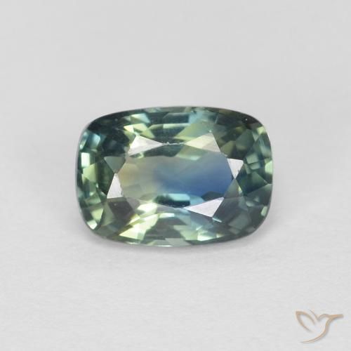0.89ct Naturale Teal-blu Zaffiro, Cuscino, VVS