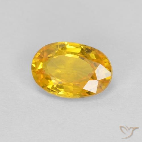 Zaffiro Dorato naturale da 0.60 ct, Ovale, VS