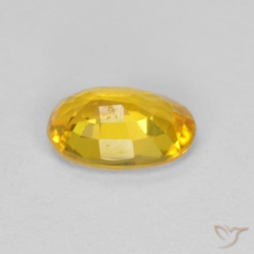 Zaffiro Dorato naturale da 0.60 ct, Ovale, VS