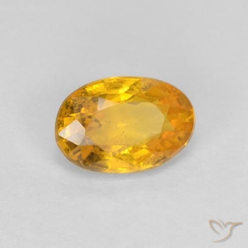 Zaffiro Dorato scuro naturale da 0.56 ct, Ovale, VS-SI