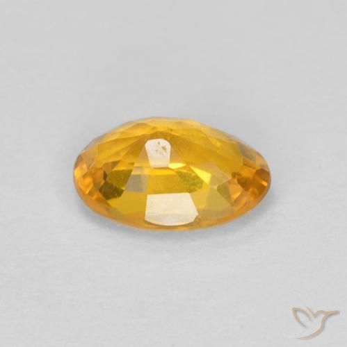 Zaffiro Dorato scuro naturale da 0.56 ct, Ovale, VS-SI