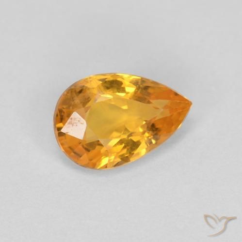Zaffiro Arancio Medio naturale da 0.50 ct, Forma a pera, VS-SI