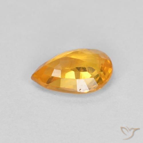 Zaffiro Arancio Medio naturale da 0.50 ct, Forma a pera, VS-SI