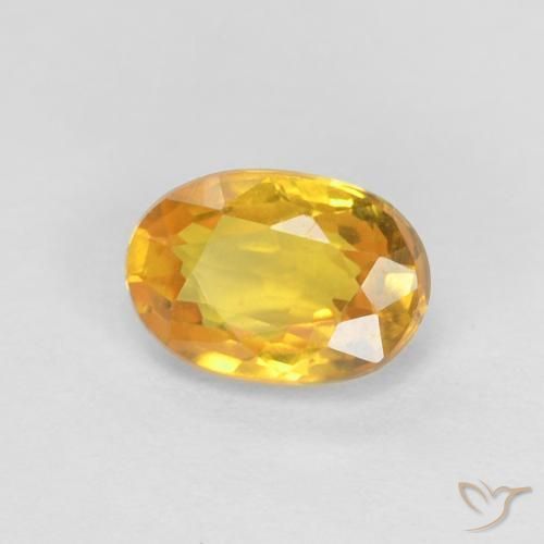 Zaffiro Dorato naturale da 0.60 ct, Ovale, VVS