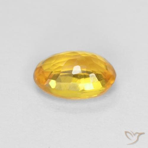 Zaffiro Dorato naturale da 0.60 ct, Ovale, VVS
