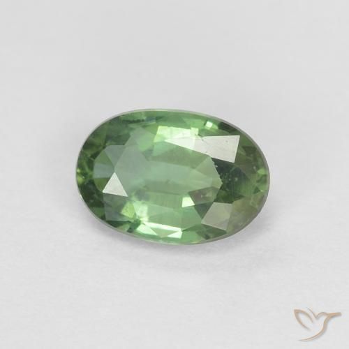 0.53ct Naturale Verde foresta Zaffiro, Ovale, VVS-VS