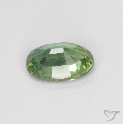 Zaffiro Verde foresta naturale da 0.53 ct, Ovale, VVS-VS
