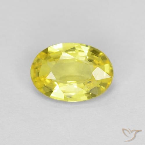 0.49ct Naturale Giallo medio Zaffiro, Ovale, VVS