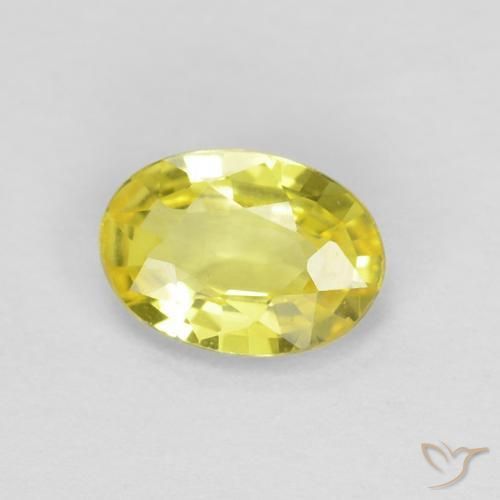 Zaffiro Giallo medio naturale da 0.49 ct, Ovale, VVS