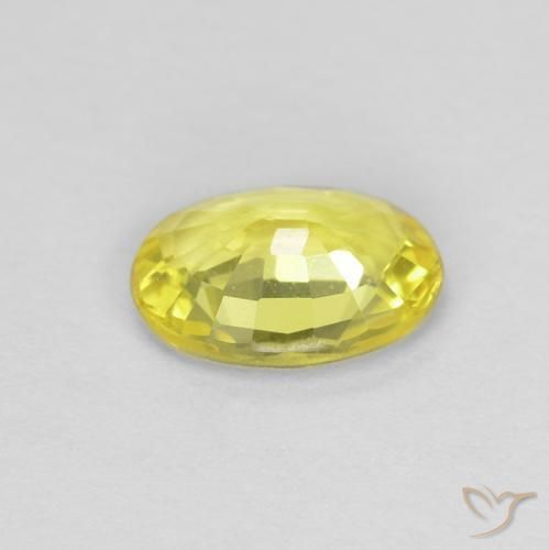 Zaffiro Giallo medio naturale da 0.49 ct, Ovale, VVS