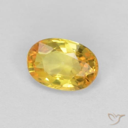 Zaffiro Dorato naturale da 0.57 ct, Ovale, VS