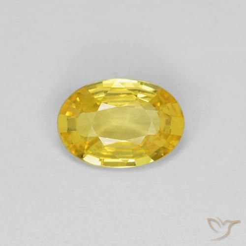 0.43ct Naturale Giallo Toscana Zaffiro, Ovale, VVS