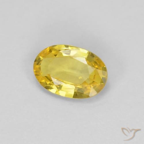 Zaffiro Giallo Toscana naturale da 0.48 ct, Ovale, VVS-VS