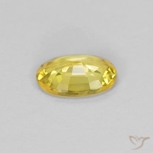 Zaffiro Giallo Toscana naturale da 0.48 ct, Ovale, VVS-VS
