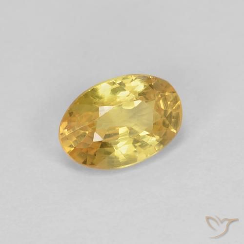 Zaffiro Giallo Toscana naturale da 0.65 ct, Ovale, VVS-VS