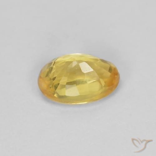 Zaffiro Giallo Toscana naturale da 0.65 ct, Ovale, VVS-VS