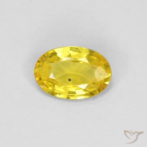 0.43ct Naturale Oro giallastro Zaffiro, Ovale, VVS-VS