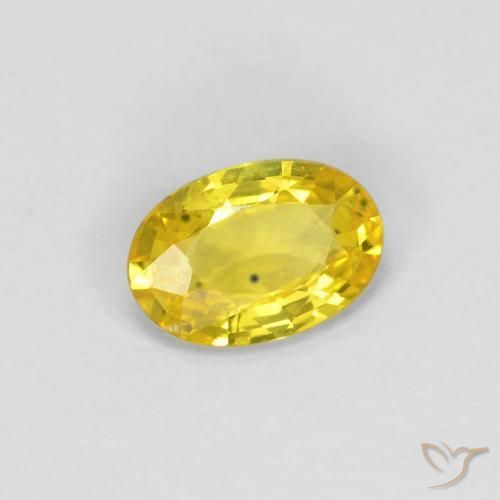 Zaffiro Oro giallastro naturale da 0.43 ct, Ovale, VVS-VS