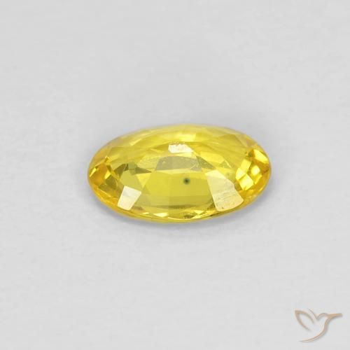 Zaffiro Oro giallastro naturale da 0.43 ct, Ovale, VVS-VS