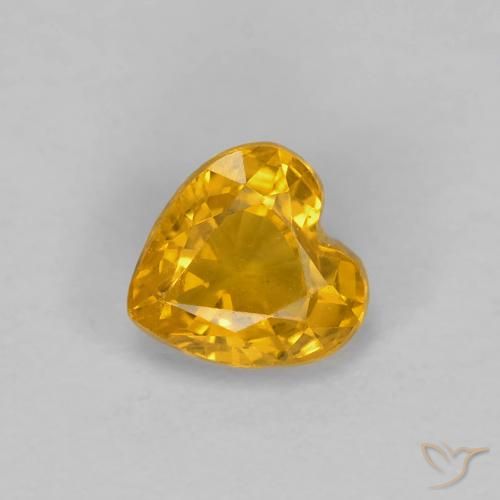 0.51ct Naturale Arancio intenso-OroG Zaffiro, Cuore, VS