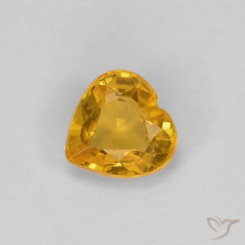 0.48ct Naturale Arancio intenso-OroG Zaffiro, Cuore, VS