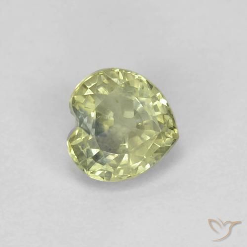0.57ct Naturale Verde lime chiaro Zaffiro, Cuore, VS