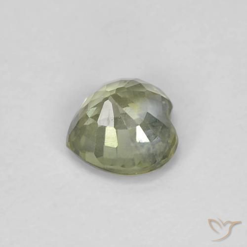 Zaffiro Verde lime chiaro naturale da 0.57 ct, Cuore, VS