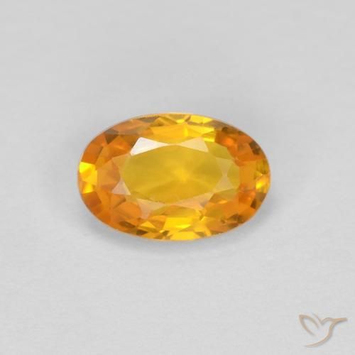 0.62ct Naturale Arancio Scuro-Oro Zaffiro, Ovale, VVS