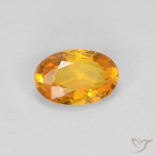 Zaffiro Arancio Scuro-Oro naturale da 0.62 ct, Ovale, VVS