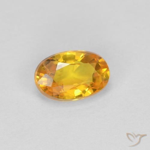 Zaffiro Dorato naturale da 0.57 ct, Ovale, VVS