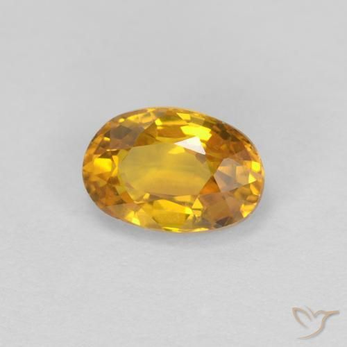 Zaffiro Dorato scuro naturale da 0.71 ct, Ovale, VVS