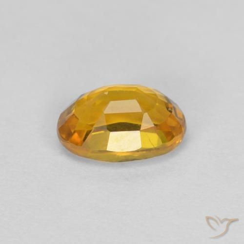 Zaffiro Dorato scuro naturale da 0.71 ct, Ovale, VVS