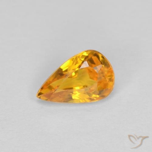 0.47ct Naturale Arancio intenso-OroG Zaffiro, Forma a pera, VVS