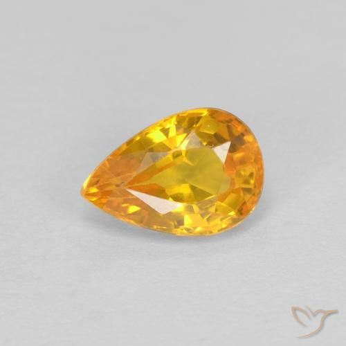 0.63ct Naturale Dorato Zaffiro, Forma a pera, VVS