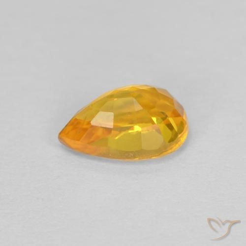 Zaffiro Dorato naturale da 0.63 ct, Forma a pera, VVS