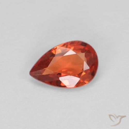 0.50ct Naturale Arancione rossastra Zaffiro, Forma a pera, VVS