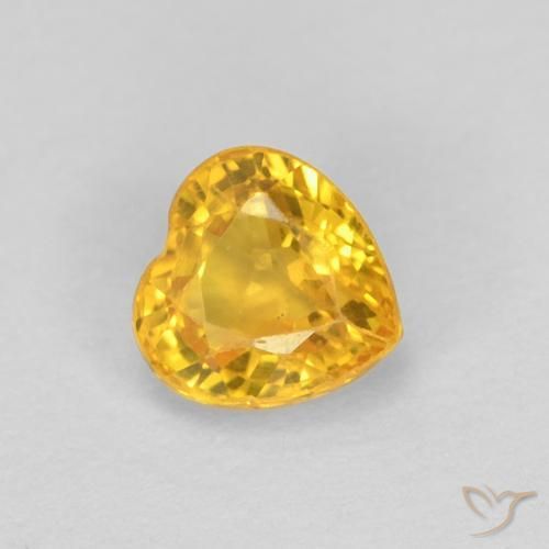 0.52ct Naturale Dorato Zaffiro, Cuore, VS