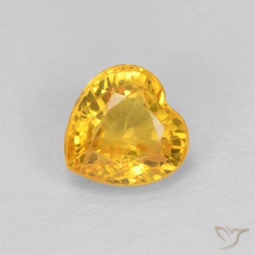 Zaffiro Dorato naturale da 0.52 ct, Cuore, VS