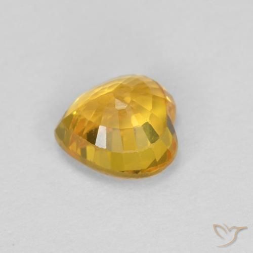 Zaffiro Dorato naturale da 0.52 ct, Cuore, VS