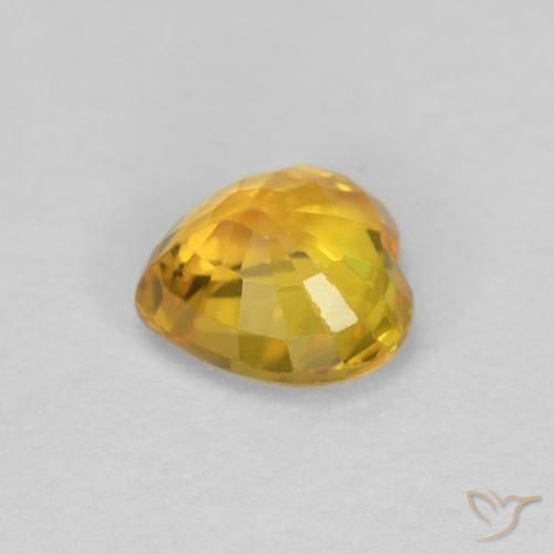 Zaffiro Arancio Scuro-Oro naturale da 0.48 ct, Cuore, VS