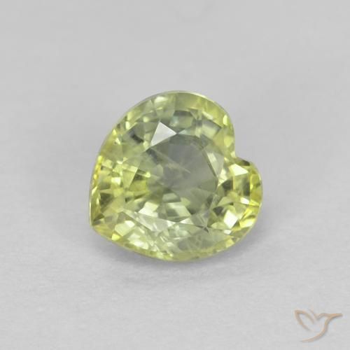 0.48ct Naturale Verde oliva Zaffiro, Cuore, VS