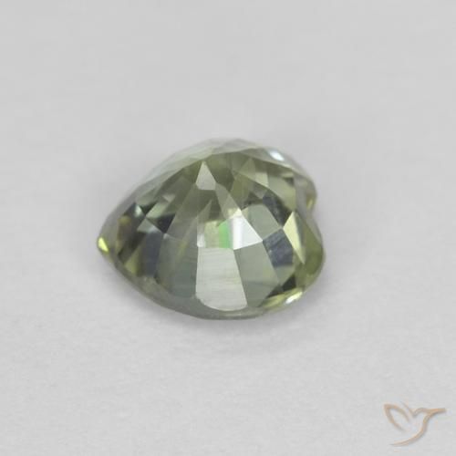 Zaffiro Verde oliva naturale da 0.48 ct, Cuore, VS