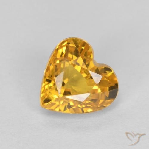 0.56ct Naturale Arancio dorato Zaffiro, Cuore, VVS