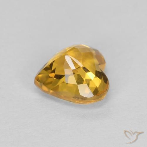 Zaffiro Arancio dorato naturale da 0.56 ct, Cuore, VVS
