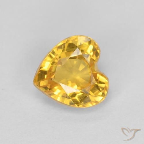 0.53ct Naturale Arancio dorato Zaffiro, Cuore, VVS