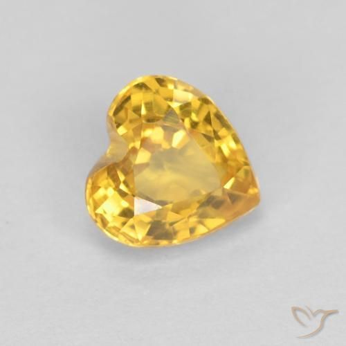 Zaffiro Arancio dorato naturale da 0.53 ct, Cuore, VVS