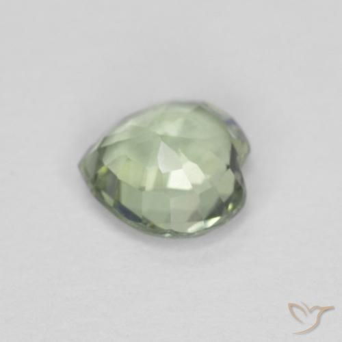 Zaffiro Verde chiaro naturale da 0.42 ct, Cuore, VVS
