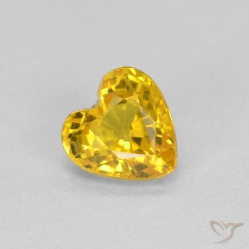0.44ct Naturale Dorato Zaffiro, Cuore, VVS